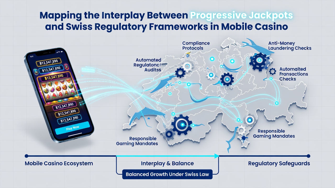 Regulatory compliance flowchart for Swiss mobile casino operators handling progressive jackpots